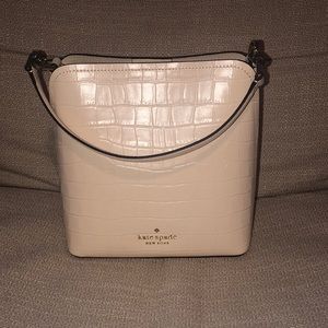 kate spade blush convertible bag in croc-patterned leather